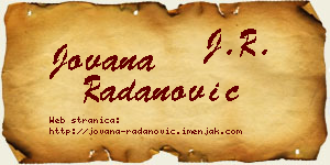 Jovana Radanović vizit kartica